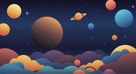 Fototapeta premium background with planets