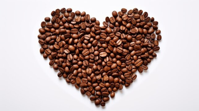 A Java Love Affair: A Mesmerizing Heartcrafted From Roasted Coffee Beans. Generative AI.