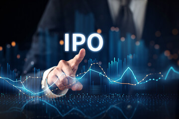 IPOと株の成長グラフ - obrazy, fototapety, plakaty