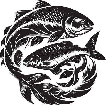 recommend clip art: Atlantic salmon silhouette