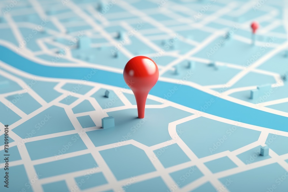 Poster 3d map travel location. locator mark of map and location pin or navigation icon sign on background w