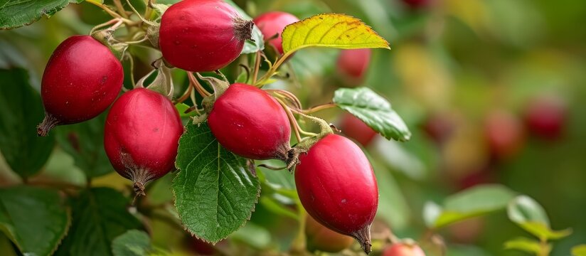 Wild rose bush fruit, rose hips, abound in vitamin C, A, B, E, K, as well as calcium, iron, and phosphorus.