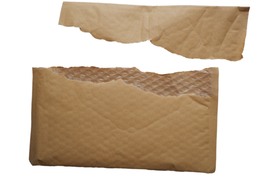 Postal envelope made by craft paper. Opened shipping envelope. Delivery and postal concept graphic material.
Shipping packaging materials.