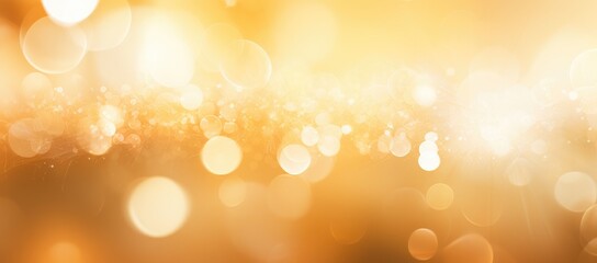 Golden Radiance: Abstract Bokeh Lights on Warm Yellow Background - Generative AI