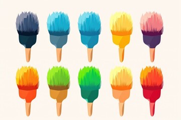 Colorful Array of Paintbrushes: A Celebration of Art and Creativity - Generative AI
