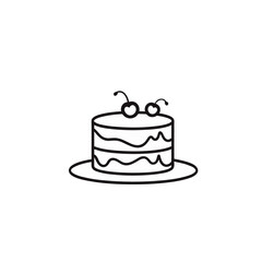 birthday cake icon vector illustration isolated transparent background, cut out or cutout t-shirt design