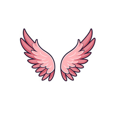 Obraz premium angel pink wings vector illustration isolated transparent background, cut out or cutout t-shirt design