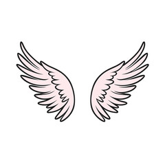 angel wings  vector illustration isolated transparent background, cut out or cutout t-shirt design