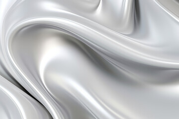 Close Up View of Shiny Silver Fabric Texture