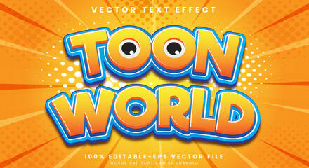 Toon world comic Style 3d editable text effect Template - Powered by Adobe