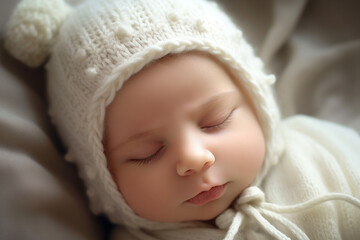 Fototapeta na wymiar Cute newborn sleeping.