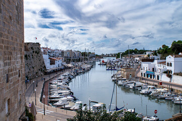 Fototapeta na wymiar The port and dock of Menorca.
