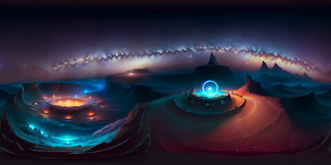 stars and galaxy background 360 panoramic - generative ai, üretken yapay zeka
