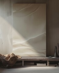 Minimalist mockup with organic curves on canvas, elegant interior design element