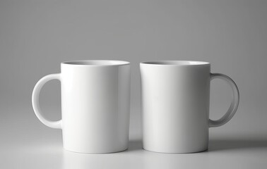 Obraz premium Isolated mug cups on white background. Mockup for design