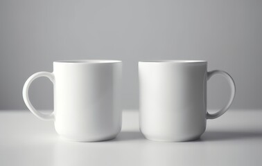 Obraz premium Isolated mug cups on white background. Mockup for design