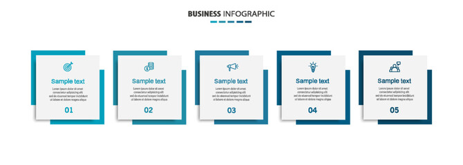 Business vector infographic template with 5 options or steps