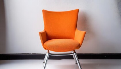 orange chair on white background