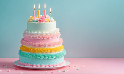 beautiful delicious cake. festive birthday cake. a wedding cake
