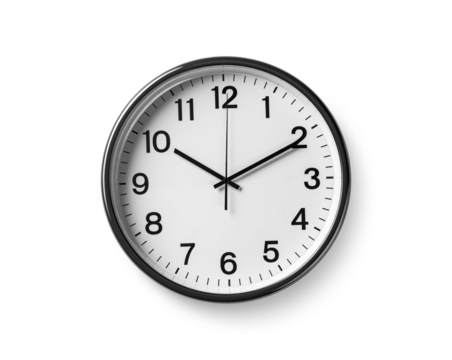Modern wall clock isolated on transparent background. Generative AI
