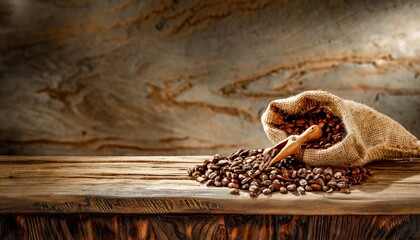 brown coffee grains and free space for your decoration