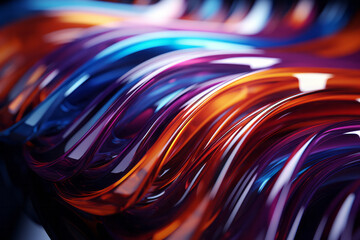 Assorted Colored Lines on Black Background - Vibrant Abstract Art