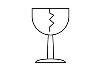 Icono de copa de cristal con grieta.