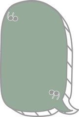 3d green color speech bubble balloon with quotation marks, icon sticker memo keyword planner text box banner, flat png transparent element design