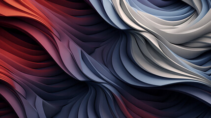 Abstract Wavy Texture in a Gradient of Red to Blue Hues Created With Generative AI Technology