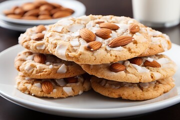 sweet almond cookies on the table professional advertising food photography - obrazy, fototapety, plakaty