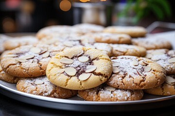 sweet almond cookies on the table professional advertising food photography