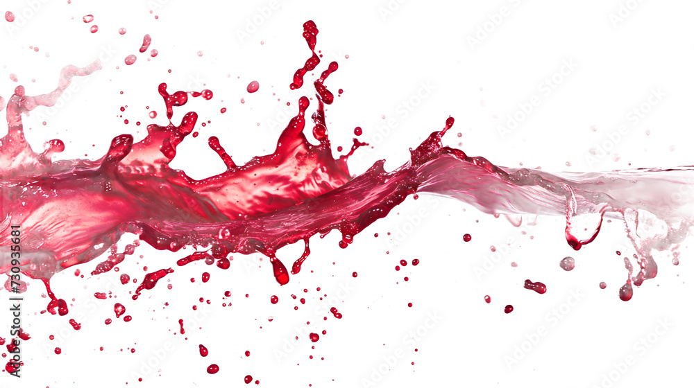Poster a red liquid splashing on a transparent background