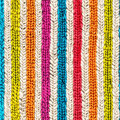 neon color knitted embroidered stripes
