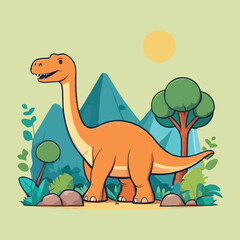 vector of cute brontosaurs
