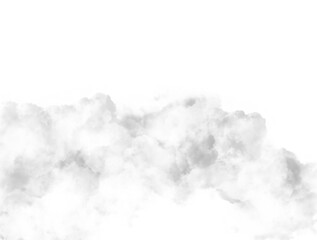 black and white cloudscape on transparent background clipart