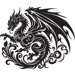  flying dragon silhouettes