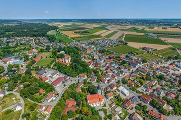 Ausblick auf die Gemeinde Erolzheim in der Region Donau-Iller