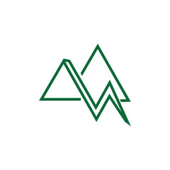 Simple mountain outline vector logo