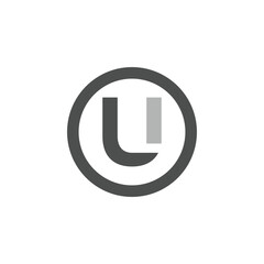 Letter initial UI IU icon design logo