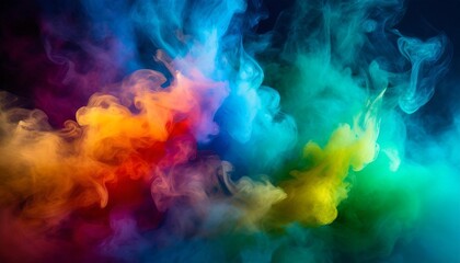 Fototapeta na wymiar abstract colorful multicolored smoke spreading bright background for advertising or design wallpaper for gadget neon lighted smoke texture blowing clouds modern designed