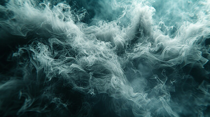 Smoke unfurling in slow motion, creating a dreamlike landscape.