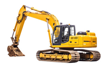 crawler excavator isolated on white