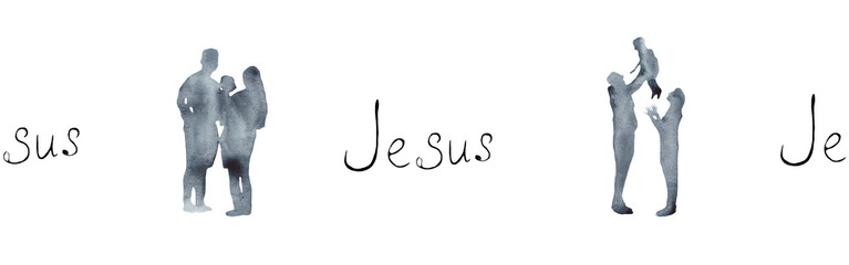 Watercolor hand drawn illustration thanksgiving to the Lord,christian family border.Christian. Decorative border for the background of Christian publications, the design of banners, cards, sites