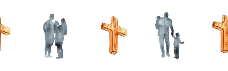 Watercolor hand drawn illustration thanksgiving to the Lord,christian family border.Christian. Decorative border for the background of Christian publications, the design of banners, cards, sites