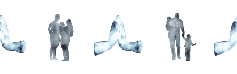 Watercolor hand drawn illustration thanksgiving to the Lord,christian family border.Christian. Decorative border for the background of Christian publications, the design of banners, cards, sites