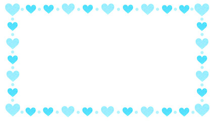 ハートのフレーム　背景素材　飾り枠　飾り罫　見出し　囲み　シンプル　白バック　透過　16:9