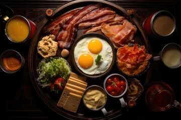 English Breakfast Delight: Savoring Eggs, Beans, and Bacon in Tradition