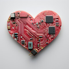 Heart shaped like a microchip