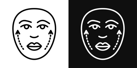 Facelift vector line icon illustration.