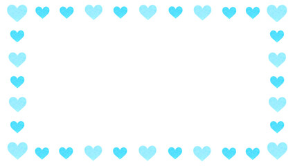 ハートのフレーム　背景素材　飾り枠　飾り罫　見出し　囲み　シンプル　白バック　透過　16:9